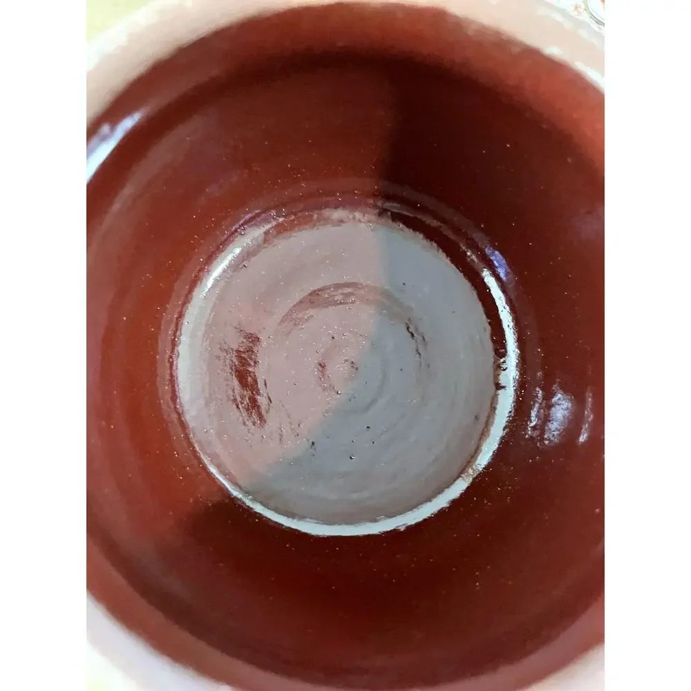 Vintage Handmade Studio Pottery Lidded Dish Deep Red Glaze Signed Artisan